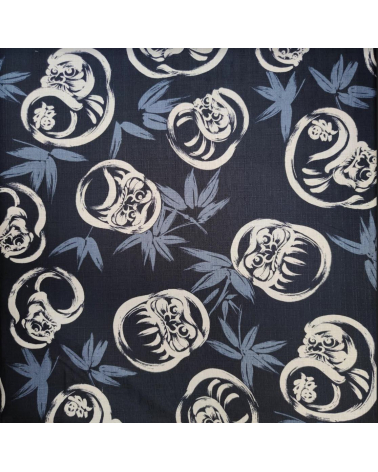 Japanese dobby fabric "Daruma" in dark blue