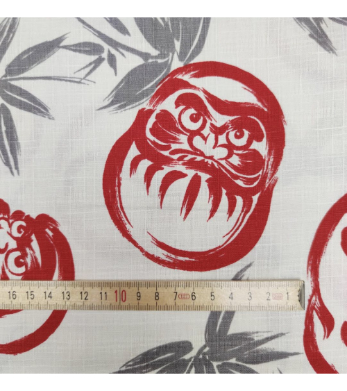 Japanese dobby fabric "Darumas" in ivory