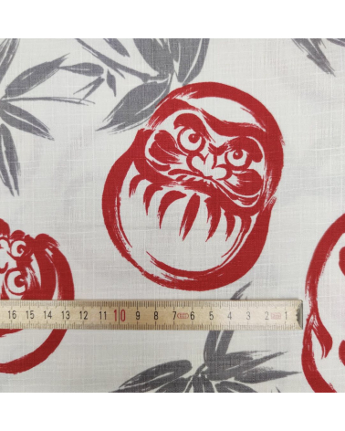 Japanese dobby fabric "Darumas" in ivory