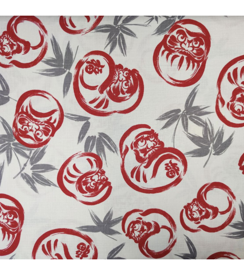 Japanese dobby fabric "Darumas" in ivory
