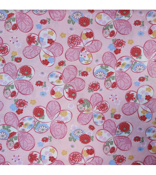Japanese amundsen cotton fabric "Ume" in pink