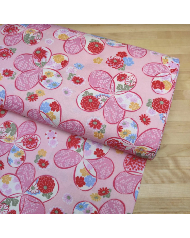 Japanese amundsen cotton fabric "Ume" in pink