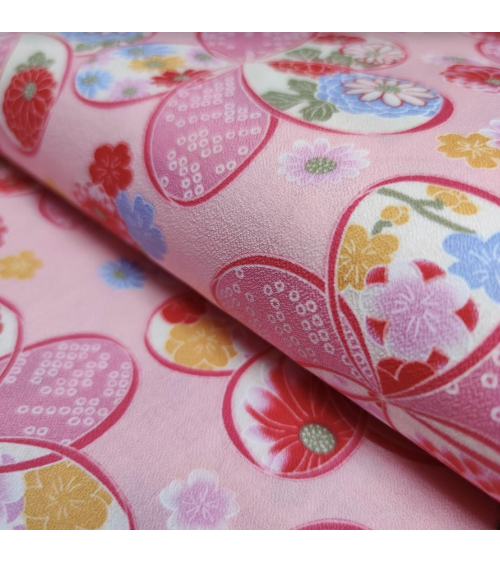 Japanese amundsen cotton fabric "Ume" in pink