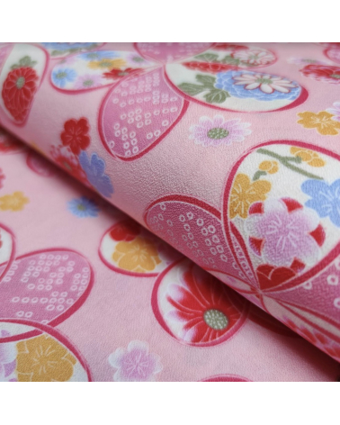 Japanese amundsen cotton fabric "Ume" in pink