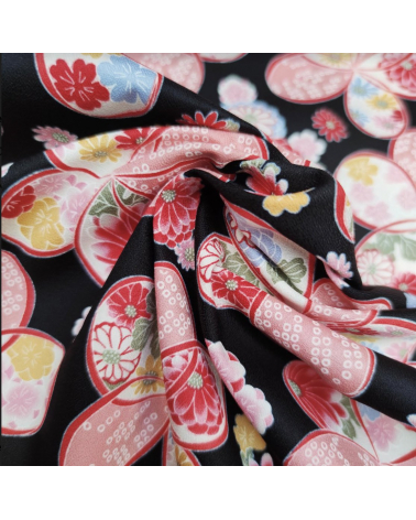 Tela japonesa de Amundsen en algodón "Ume" en negro.