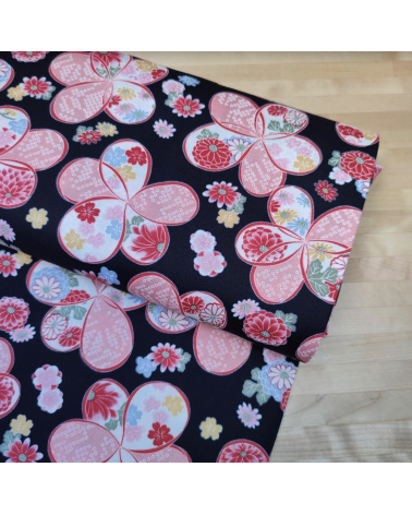 Tela japonesa de Amundsen en algodón "Ume" en negro.