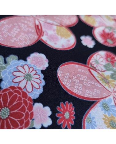 Tela japonesa de Amundsen en algodón "Ume" en negro.