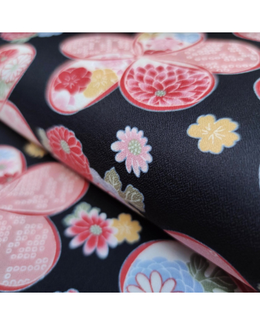 Tela japonesa de Amundsen en algodón "Ume" en negro.