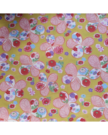Japanese amundsen cotton fabric "Ume" in Yellow