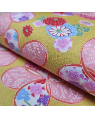 Tela japonesa de Amundsen en algodón "Ume" en amarillo.