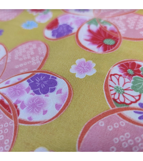 Tela japonesa de Amundsen en algodón "Ume" en amarillo.