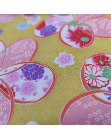 Tela japonesa de Amundsen en algodón "Ume" en amarillo.
