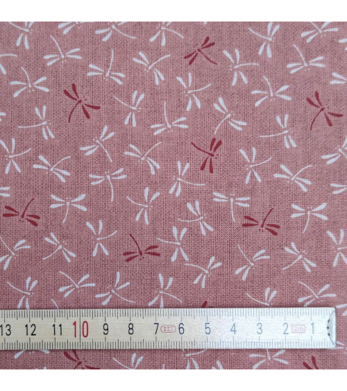 Japanese 'Tonbo' cotton fabric over salmon pink