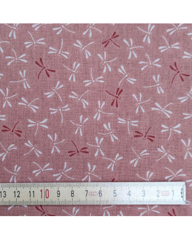 Japanese 'Tonbo' cotton fabric over salmon pink