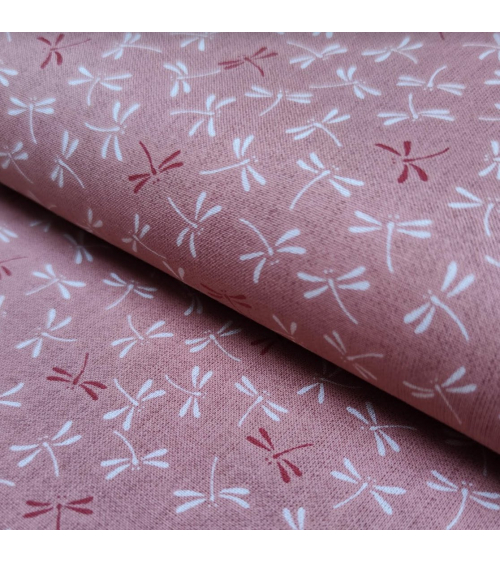 Japanese 'Tonbo' cotton fabric over salmon pink