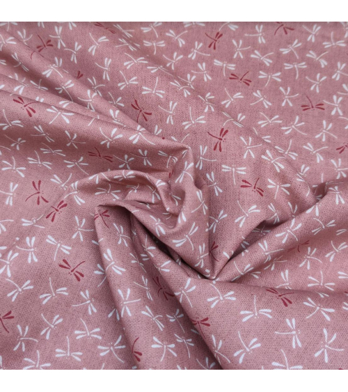 Japanese 'Tonbo' cotton fabric over salmon pink