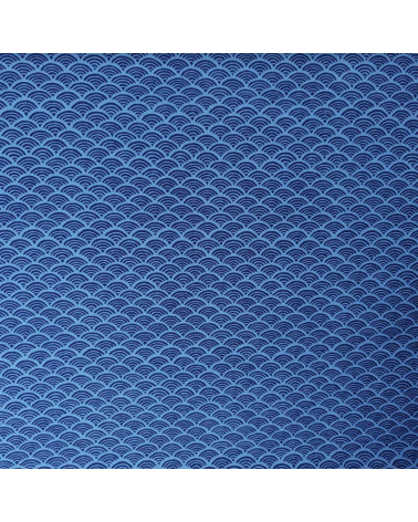 Japanese 'Seigaiha' cotton fabric in shades of blue