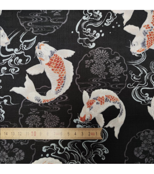 Japanese dobby "Koi yto yuki" in black.