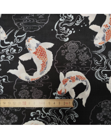 Japanese dobby "Koi yto yuki" in black.