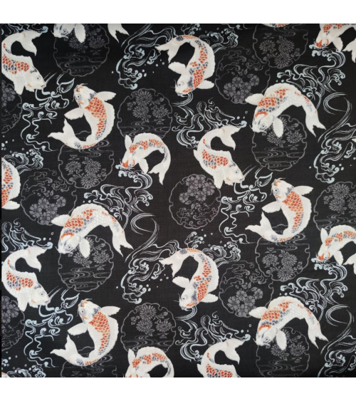 Japanese dobby "Koi yto yuki" in black.