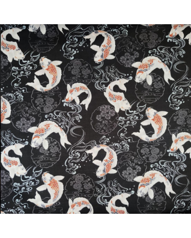 Japanese dobby "Koi yto yuki" in black.