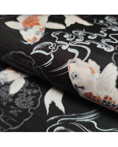 Japanese dobby "Koi yto yuki" in black.