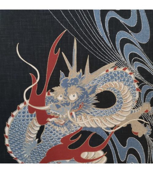 Panel Mural "Dragón" en azul índigo rústico.