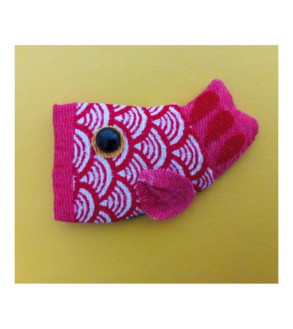 Broche japonés cometas carpa rojo