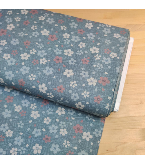 Japanese fabric. Sakura and Samekomon blue.