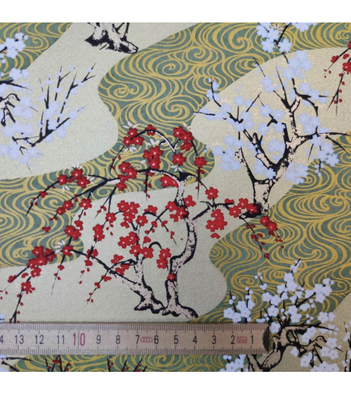 Papel Chiyogami Ume y Sakura en dorado
