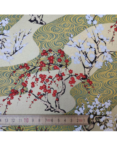 Papel Chiyogami Ume y Sakura en dorado