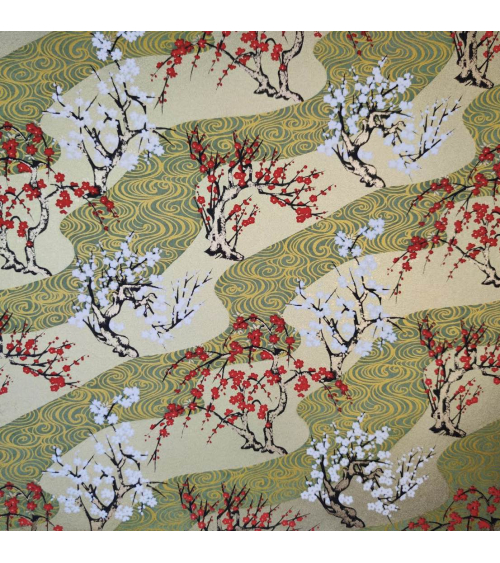 Papel Chiyogami Ume y Sakura en dorado