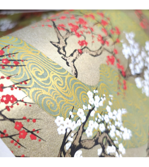 Papel Chiyogami Ume y Sakura en dorado