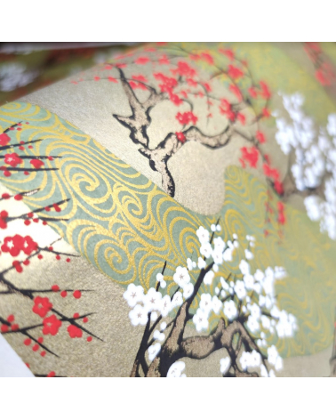 Chiyogami paper 'Ume and Sakura' with golden background