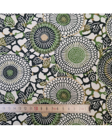 Papel washi chiyogami arabesco en tonos verdes