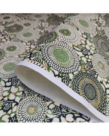 Papel washi chiyogami arabesco en tonos verdes
