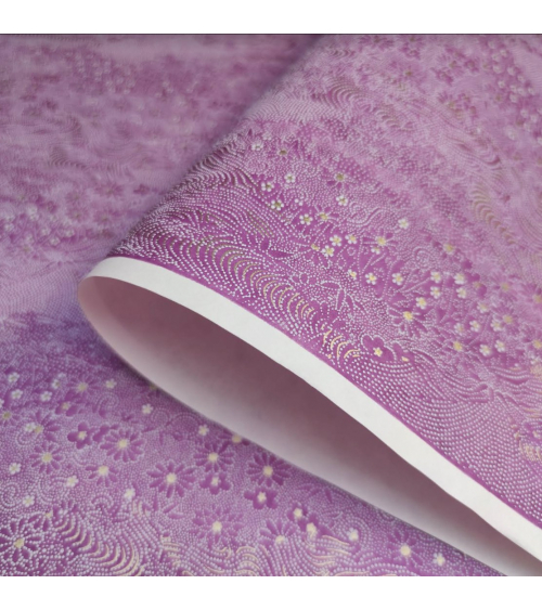 Chiyogami paper of traditional motifs in magenta