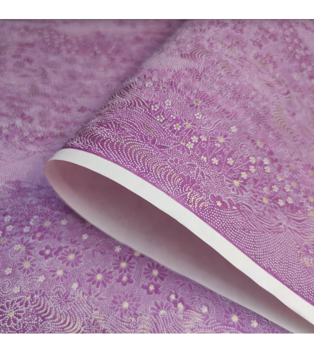 Chiyogami paper of traditional motifs in magenta