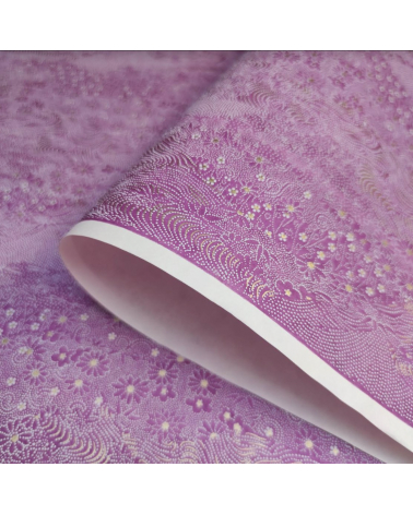 Chiyogami paper of traditional motifs in magenta