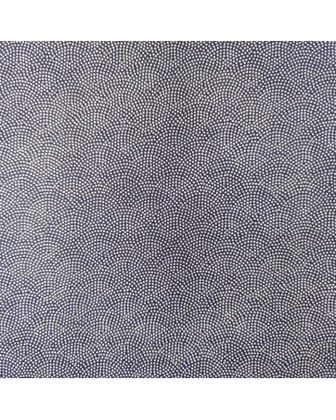 Papel japonés Chiyogami con samekomon de puntitos sobre fondo azul oscuro.