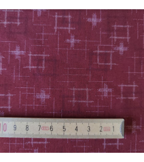 Japanese 100% cotton fabric "Igeta" (brocade) in burgundy