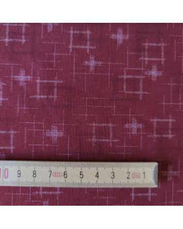 Japanese 100% cotton fabric "Igeta" (brocade) in burgundy