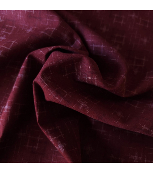 Japanese 100% cotton fabric "Igeta" (brocade) in burgundy