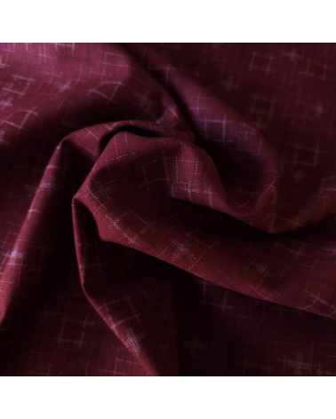 Japanese 100% cotton fabric "Igeta" (brocade) in burgundy