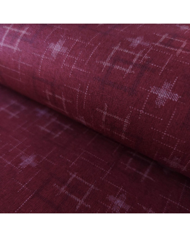Japanese 100% cotton fabric "Igeta" (brocade) in burgundy