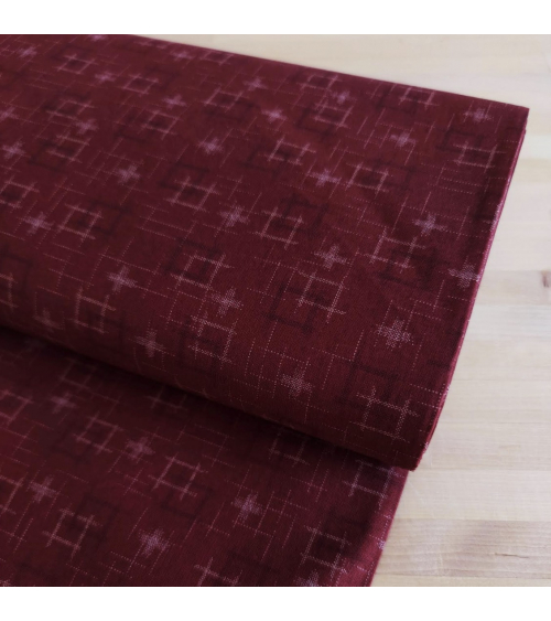 Japanese 100% cotton fabric "Igeta" (brocade) in burgundy