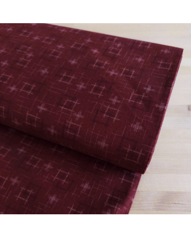 Japanese 100% cotton fabric "Igeta" (brocade) in burgundy