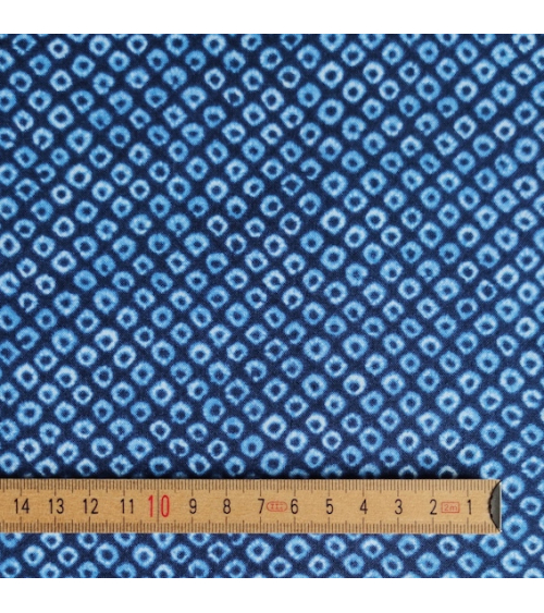 Tejido japonés shibori kanoko azul índigo