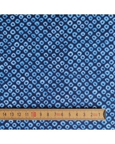 Tejido japonés shibori kanoko azul índigo