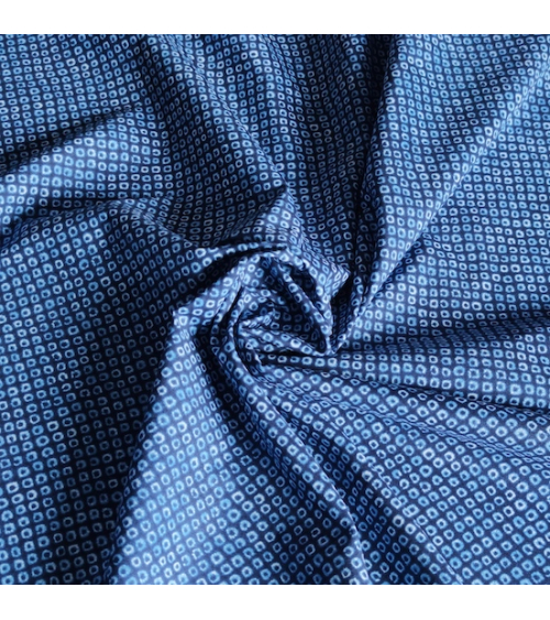 Tejido japonés shibori kanoko azul índigo